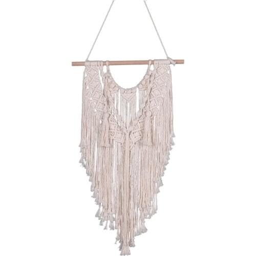 Handwoven Macrame Wall Hanging Tapestry Boho Chic Bohemian Woven Home Decoration Photo Props 33x100cm