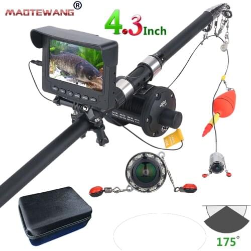 25M 4.3 inch Monitor 1000TVL Fish Finder Underwater Fishing Camera With Fishing Rod 175 Degrees Sea Wheel Camera For Fishing