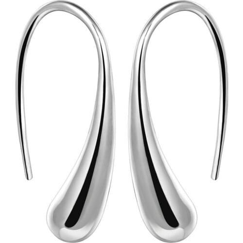 S925 Personality Water Drop Silver Rose Gold Earrings Silver Color Small Cute Earring For Women Girl Gifts