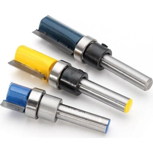 SHGO HOT-3PCS/Set 1/4inch Shank Alloy Bearing Flush Trim Pattern Router Bit Milling Cutter