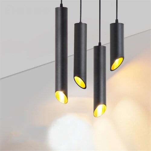 Thrisdar Modern LED Pendant Light Long Tube Lamp Cylinder Pipe Hanging Lamps Kitchen Island Dining Room Cord Pendant Light
