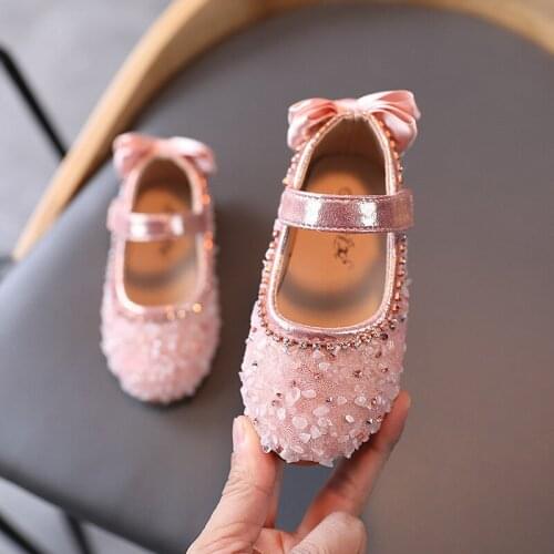 Girl Shoes spring Little Girl Rhinestone Bow Tie Baby Shoes Summer casual Sandals Childrens Princess Shoe Fashion New 2021
