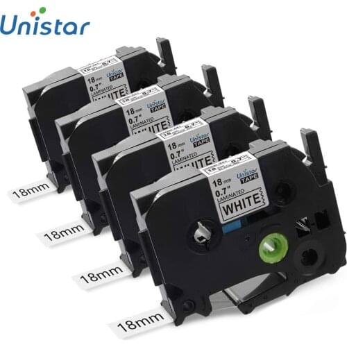 Unistar Compatible for Brother Label Tape 18mm 0.7 Inch Compatible for Brother Label Maker TZe-241 TZ241 Laminated Tape tze-241