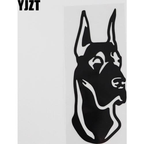YJZT 6.8CMX16.8CM Cartoon Great Dane Dog Decal Decor Vinyl Car Sticker Black/Silver 8A-0043