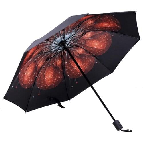 Colorful Flower Painting Inside Umbrella Sun And Rain Anti-uv Umbrella For Men And Women Rain Parasol Folding Paraguas Gifts