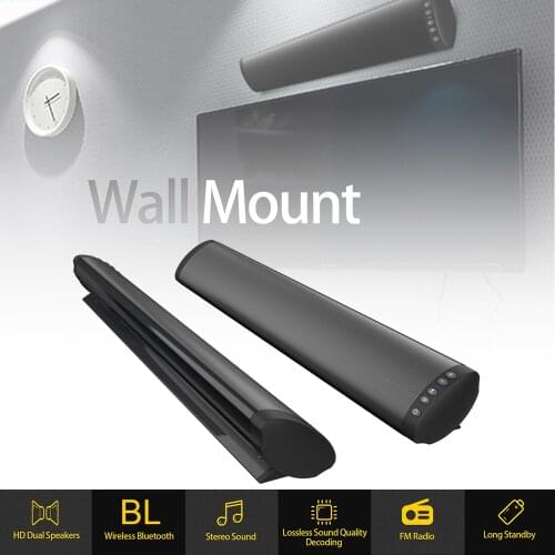 1PC Multifunction Wall Mounted TV Wireless Bluetooth Speaker Stereo Surround Sound Soundbar Subwoofer with Audio Coaxial Cable