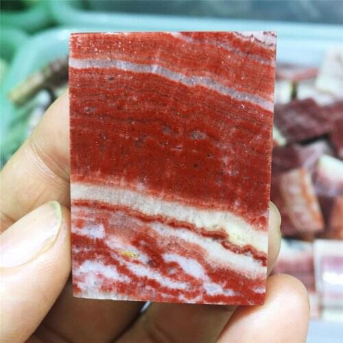 1pcs Natural red striated stone crystal mineral carving square gemstone healing crystal for home decoration