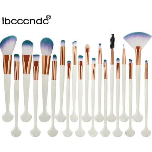 20 pcs/set Makeup Brushes Set Power Eyeshadow Blush Lip Concealer Beauty Cosmetic Eyes Face Shell Make Up Brush Tool Kit