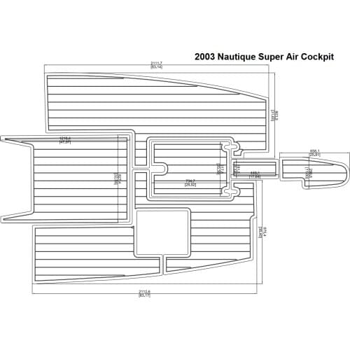 2003 Nautique Super Air Cockpit Pad Boat EVA Teak Decking 1/4" 6mm