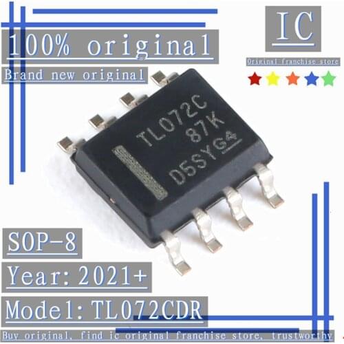 2021+100% Brand new original 20PCS-100PCS TL072CDR TL072C SOP-8 Dual JFET input general purpose operational amplifier