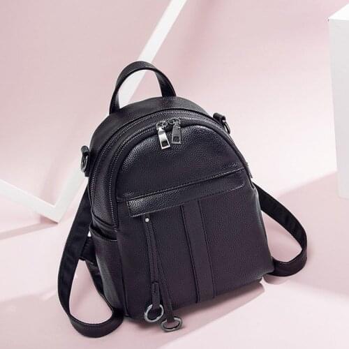 2021 Mini Backpack Women PU Leather Shoulder Bag Teenage Girls Multi-Function Small Backpack Female Ladies School Backpack Y36