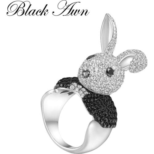 2019 New Arrive rabbit 925 Sterling Silver Jewelry Trendy Wedding Rings for Women Engagement Ring Bague Femme Bijoux G098