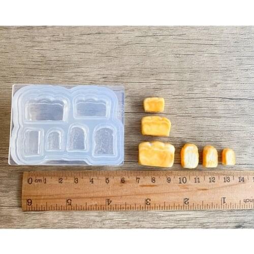 3D Mini French Toast Epoxy Resin Mold Bread Simulation Food Play Silicone Mold B36D