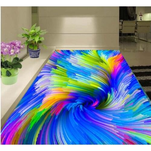 3d flooring Colorful swirl illusion of 3D stereoscopic floor 3d pvc wallpaper 3d floor painting wallpaper