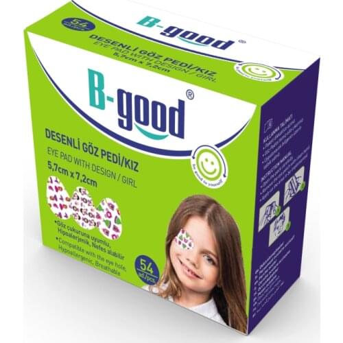 B-good Eye Ped with Design Girl 5,7 cm *7,2 cm, Compatible with eye hole, Hypoallegenic, Breathable, 54 pcs