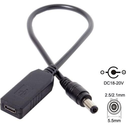 CYDZ DC 20V 5.5 2.5mm & 2.1mm Power Plug PD Emulator Trigger to USB 3.1 Type C USB-C Charge Cable for Laptop
