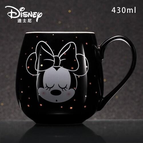 Disney 430ML Creative Water Cup Mickey Minnie Ceramic Mug Cartoon Milk Cup Home Fashion Couple Cup