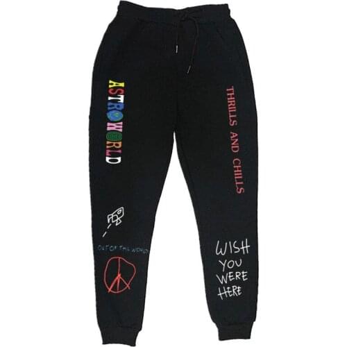 Quality Fleece trousers TRAVIS SCOTT ASTROWORLD Letter Printed Women Men Jogging Pants Hip hop Streetwear Men SweatpantS S-3XL