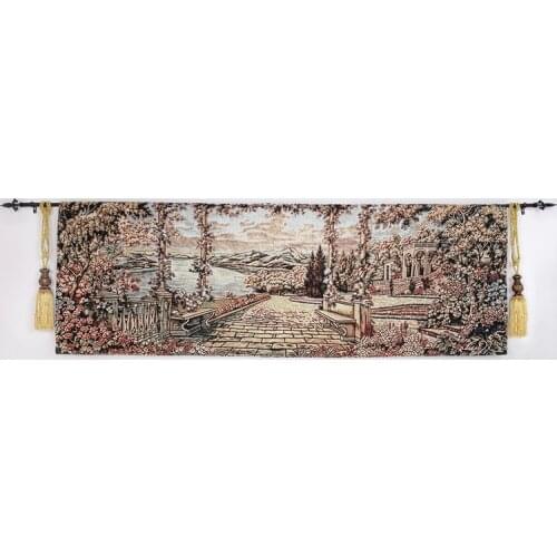 70X210CM home european style painting decoration Italy Medieval Como Lake Decorative Paintings wall hanging tapestry ST-07