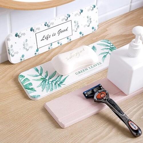 Toothbrush Cup Mat Anti-slip Quick-drying Soap Pad Diatom Mud Water Absorption Kitchen Storage Tray Mats Bathroom Accessories