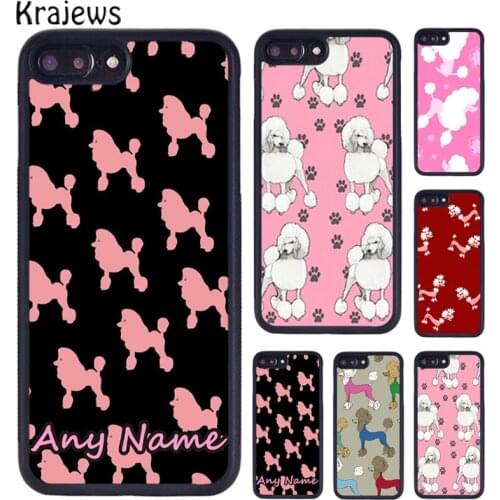 Krajews Poodles Cartoon Girly Cute Mobile Phone Case For iPhone 5 6S 7 8 plus 11 12 Pro X XR XS Max Samsung Galaxy S7 S8 S9 S10