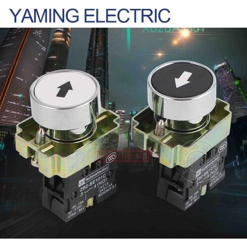 P240 Symbol Momentary Mini Switches 22mm 10A 1NO Start Flush Push-button Switch Black/White Arrow XB2-BA3341 3351