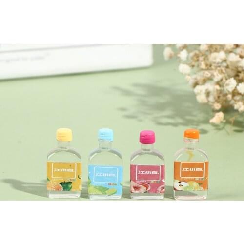 10pcs 1.4cm*2.7cm Miniature Beer Bottles 3D Resin Beverage Bottle Dollhouse Miniature Food