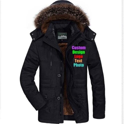 Cross border mens winter medium length plush and thickened warm cotton padded clothes for middle-aged and old people plus size