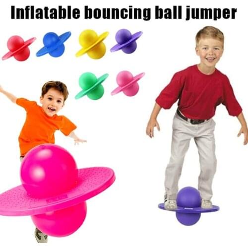 Childrens Adult Bouncing Ball Inflatable Jumping Toy with Handle and Pump Balance Exercise Indoor and Outdoor Sports Toys