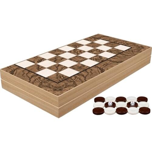Classic Walnut Burl Backgammon First Quality MDF Family Board Games Gift For Birthday New Year Black Friday Female Male Friend