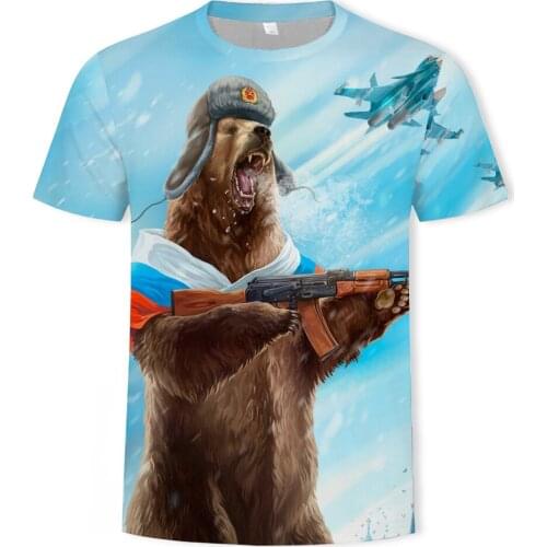 2020 mens new personalized t-shirt animal print cute bear t-shirt 3D mens t-shirt novelty animal top mens t-shirt