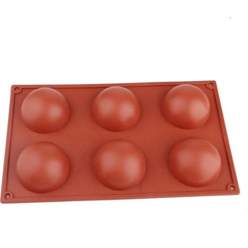 Mold 6 Connected Holes Silicone Mold 6 Holes Hemispherical Semicircular DIY Kitchen -40 To 230 Degrees Celsius Soap Mold; Jelly