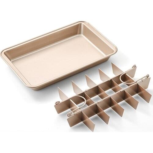 Professional Bakeware 18 Cavity Baking Tools Easy Cleaning Grid Brownie Square Pan Baking Non-stick Cake Chocolate Mold Y0S0