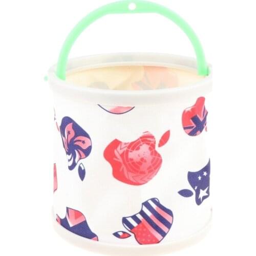 Fishing Bucket Canvas Round Folding Outdoor Portable 14cm Storage Camping Hiking