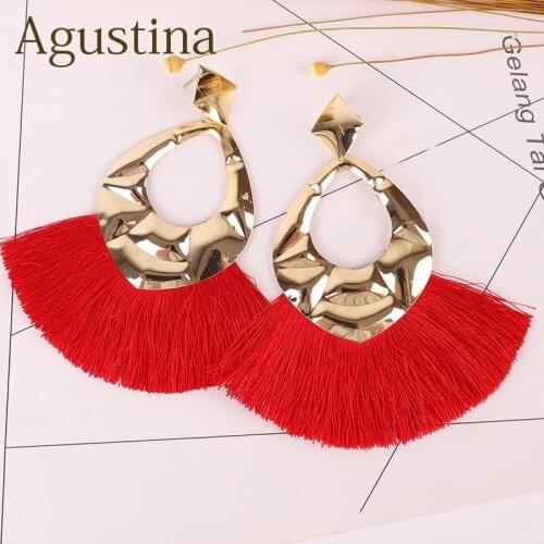 14color new tassel Earrings Fashio Bohemian Statement Long Drop red Earring for Women Fringe Handmade Dangle Accessories 2019