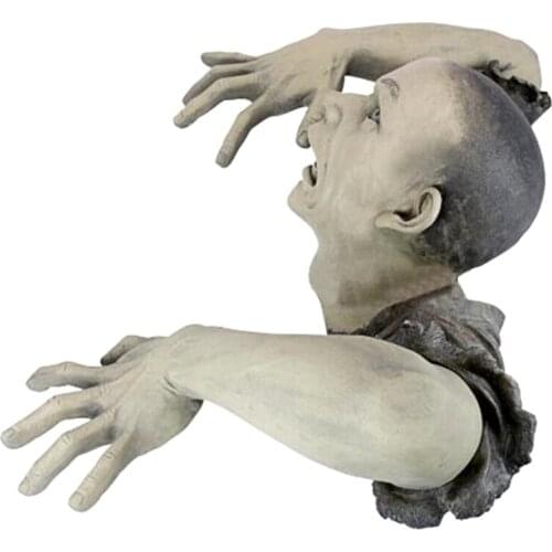 Horror Creepy Corpse Crawling Zombie Garden Statue Halloween Decoration Haunted House Props Supplies Bar Party Decor