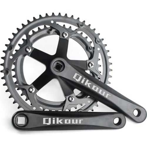 Bicycle Crankset Road Double Disc Road Bike Crankset Square Hole Tooth Disc 170MM Crank BCD130MM 52T 42T Bike Parts Crankset