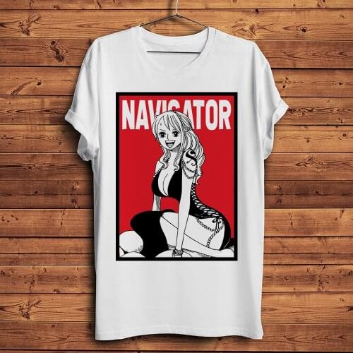 Navigator Nami funny anime t shirt men new white short sleeve homme casual tshirt unisex ONE Pirate ACGN streetwear tee
