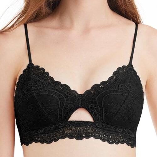 Hollow Out Lace Bralette Seamless Wireless Brassiere Floral Pitted Bras For Women Plus Size Padded Lingerie Underwear