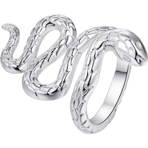 GY-AR273 Hot selling size 8# silver plated Rings for women&mens silver color jewellery fashion jewelry free shipping snake Ring