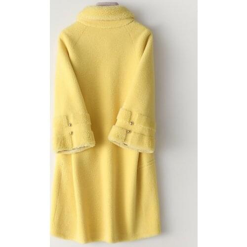 Autumn Winter Coat Women Clothes 2020 Korean Real Fur Coat Female Wool Jacket Suede Lining Sheep Shearling Fur Tops ZT4880