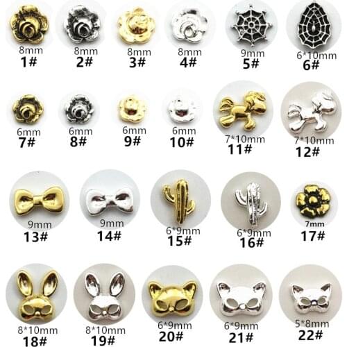 10pcs/lot Japan Korea 3D Alloy Nail Decorations Metal Rabbit Cat Bow Nail Accessories DIY Charm Styling Tools Nail Art Parts