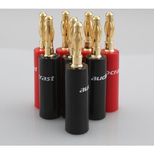 16pieces Banana connector Nakamichi 24k gold plated 4mm Banana Plug hifi Speaker cable Connector