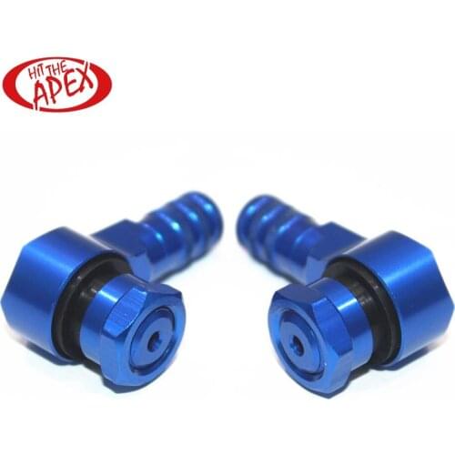 11.3mm Aluminum Alloy Wheel Tire Valve Stems Caps 90 Degree for Universal Motorcycle Bike, Mower and Scooter 2 Pack