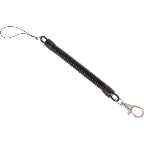 2Pcs/lot Tactical Retractable Plastic Spring Elastic Rope Security Chain For Airsoft Hiking Camping Anti-lost Phone Keychain