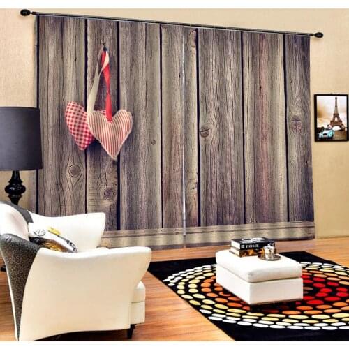 3D Custom Vintage Wooden Printed Curtain Modern Door Curtain Window Room Divider Curtain Valance Home Decoration Dropship