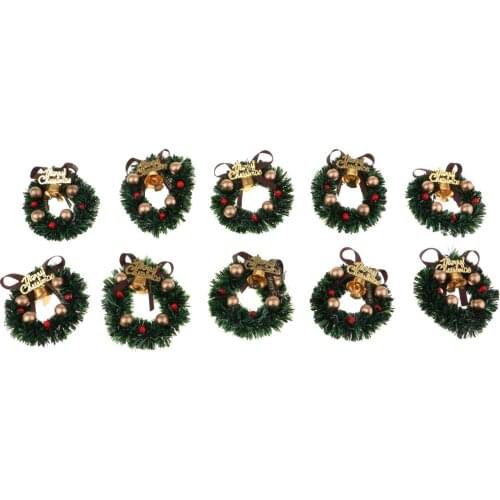1:12 Dollhouse Accessories Christmas Decoration Holiday Wreath, 10 Pieces