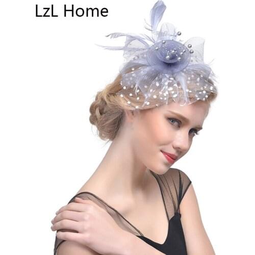 LZL Home Bridal Hair Clip Feather Hair Accessories Horse Race Top Hat Party Headdress Banquet Hat Hair Accessories