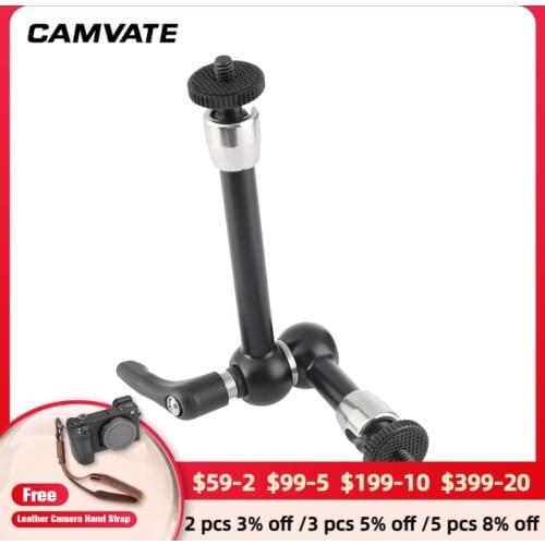 CAMVATE 8" Articulating Arm Adjustable Friction Magic Arm With Double-end 1/4" Ball Head Adapter For DSLR Camera / LCD Monitor