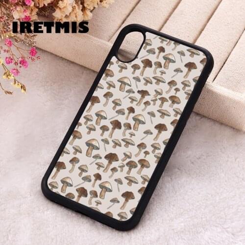 Iretmis 5 5S SE 2020 Phone Cover Case for iPhone 6 6S 7 8 Plus X Xs XR 11 12 Mini Pro Max Rubber Silicone Mushroom Pattern
